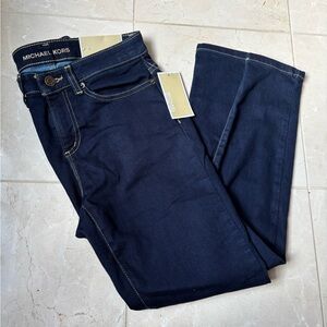 Michael Kors Izzy Cropped Skinny Mid-Ride Dark Jeans